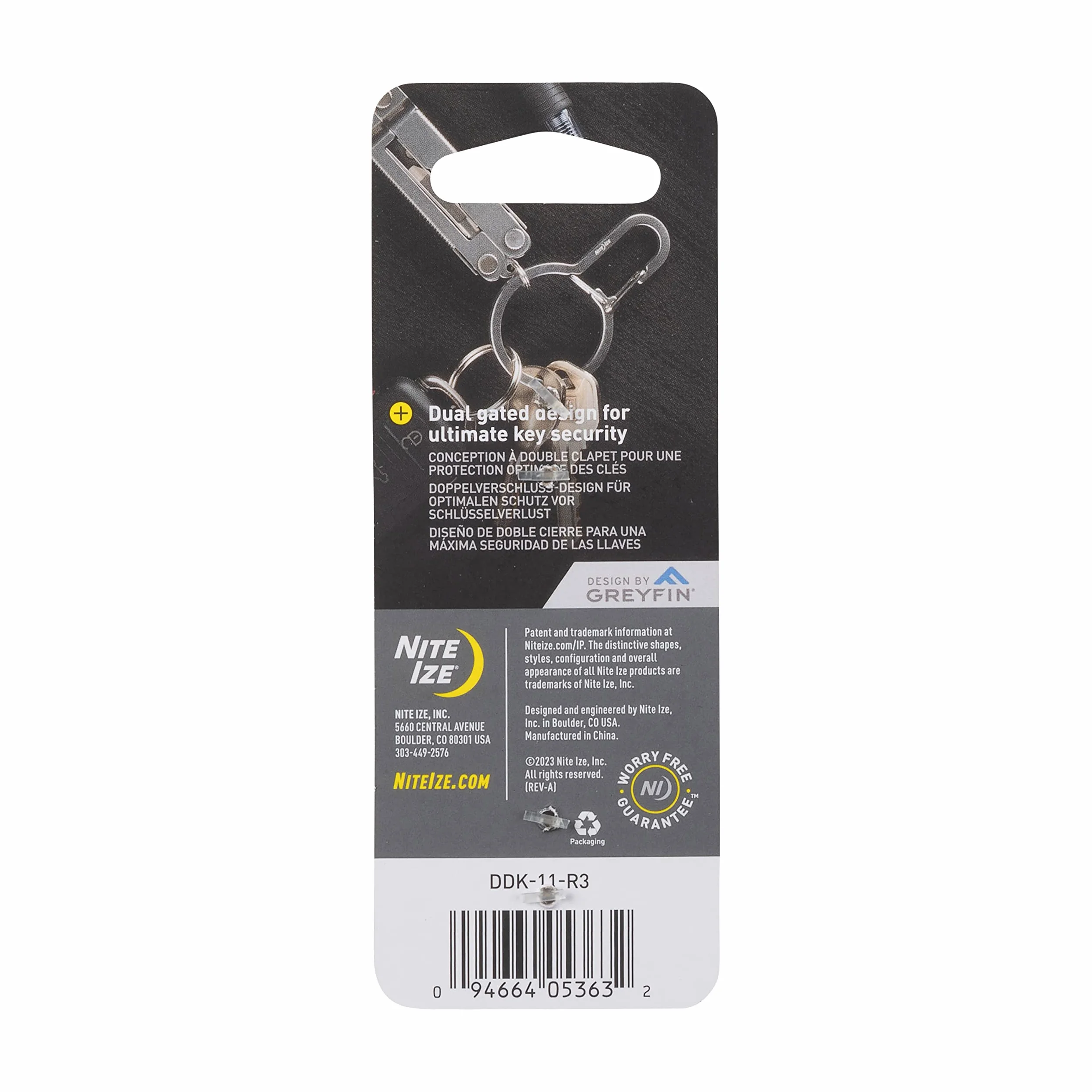 Nite Ize DualPass Dwukomorowy brelok do kluczy, Split Ring
