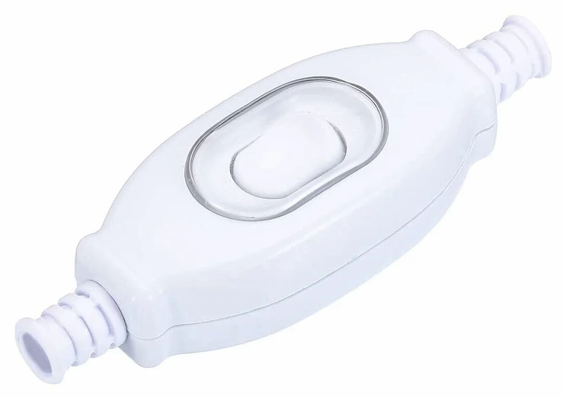 Wodoszczelny przełącznik IP65, biały, pasuje do użytku na zewnątrz, 2-biegunowy, 3 A, 250 V, pasuje do LED, SMD