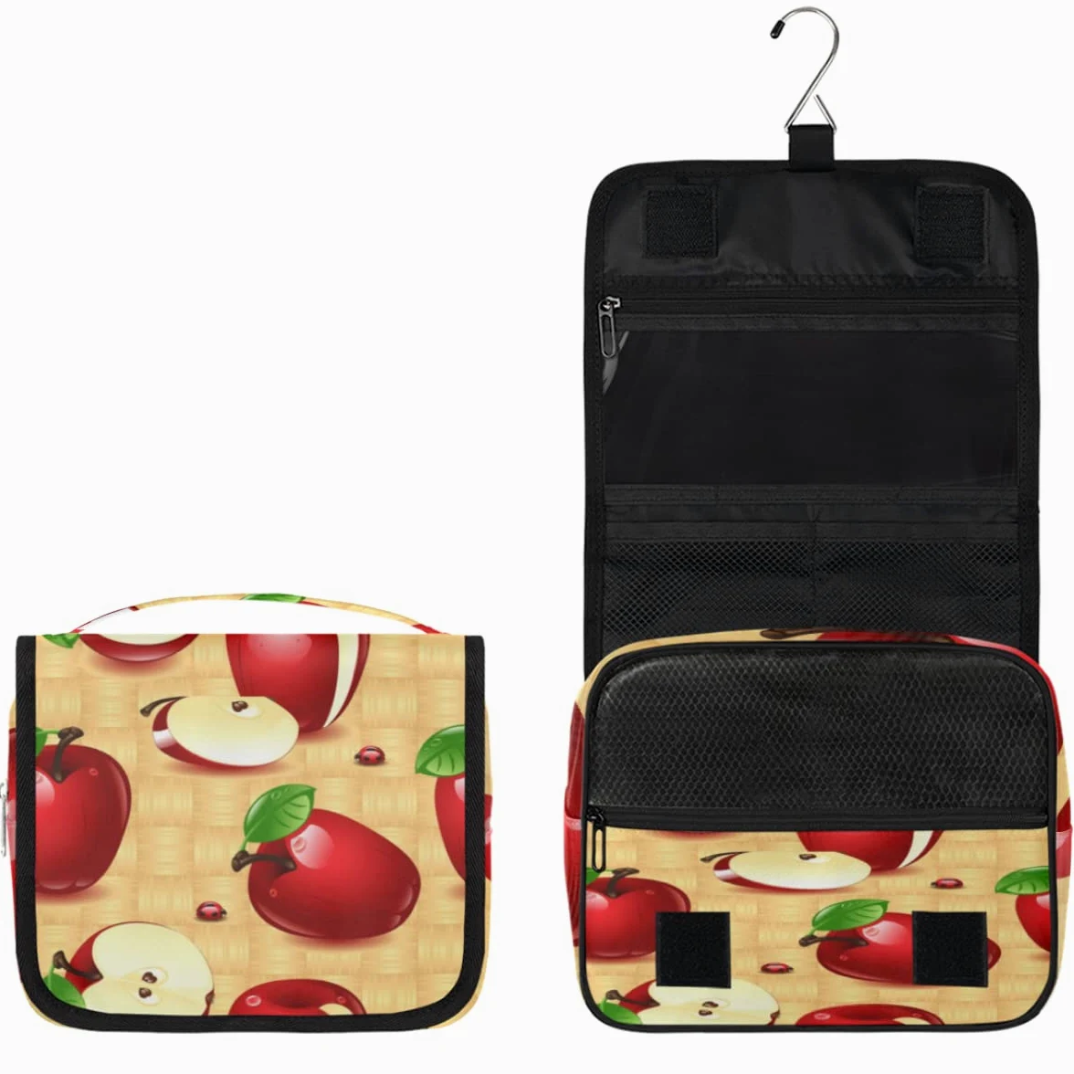 Jabłka Podróżna kosmetyczka Jabłka Wzór Owoce Mycie Torba Unisex Wiszące przybory toaletowe Kosmetyczka Organizer do makijażu, wielobarwny, Jeden rozmiar