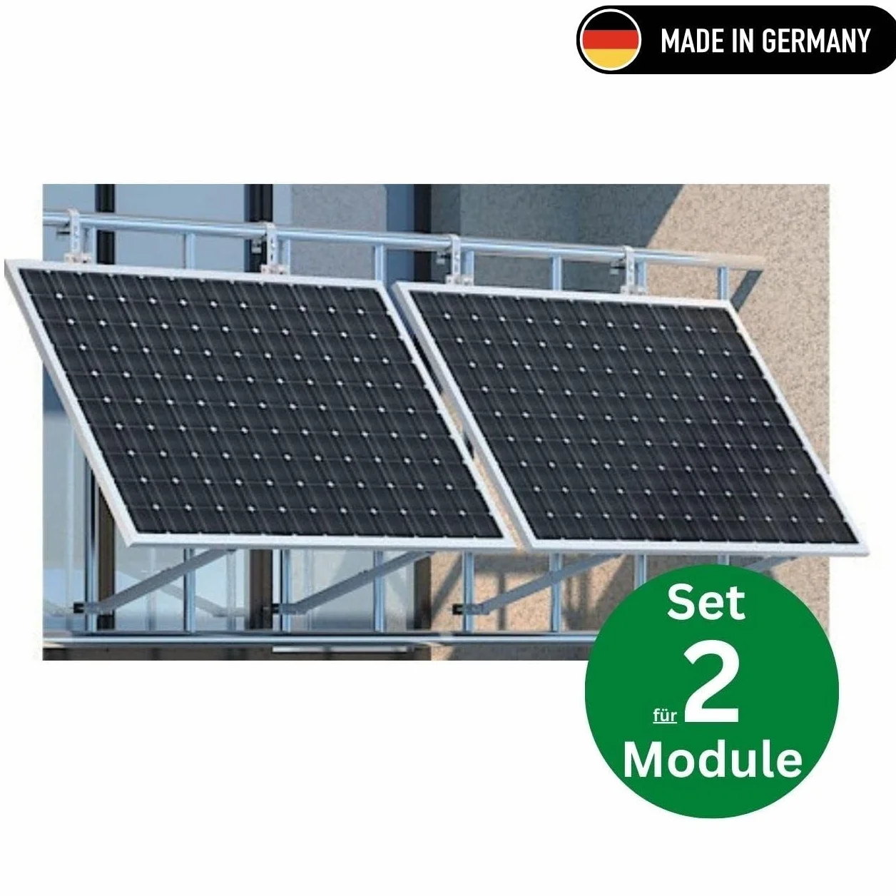 4 sztuki na 2 moduły uchwyt do paneli słonecznych – uchwyt do modułów solarnych, fotowoltaicznych, zestaw montażowy, solarny regulowany kąt nachylenia na balkon, płaski dach lub do ogrodu