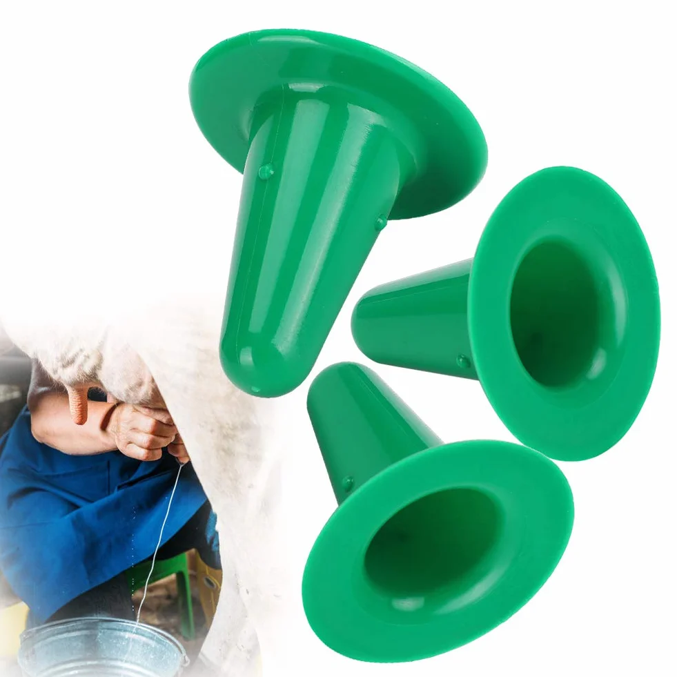 Sztuczny Smoczek dla Krowy, Plastikowe Twarde Smoczki do Dojarki, 3 szt. Urządzenie do Karmienia Bydła dla Cieląt i Zwierząt Gospodarskich, Rozmiar 6 Cm (GREEN)