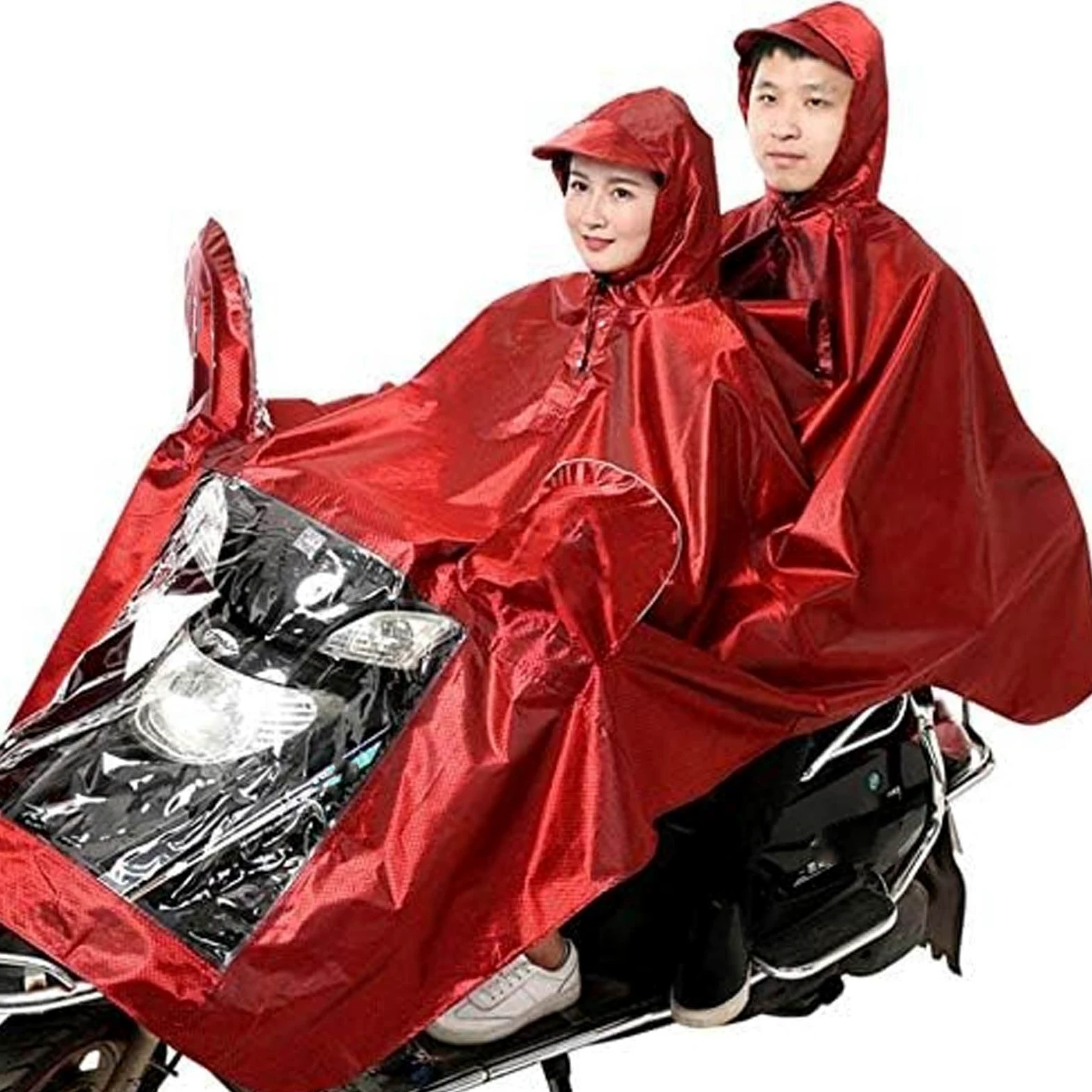 Uniwersalna osłona przeciwsłoneczna na motocykl elektryczny, podwójna kurtka rowerowa/motocykl/ebike/skuter Poncho płaszcz przeciwdeszczowy, peleryna, ponczo, z którego mogą korzystać dwie osoby jedno