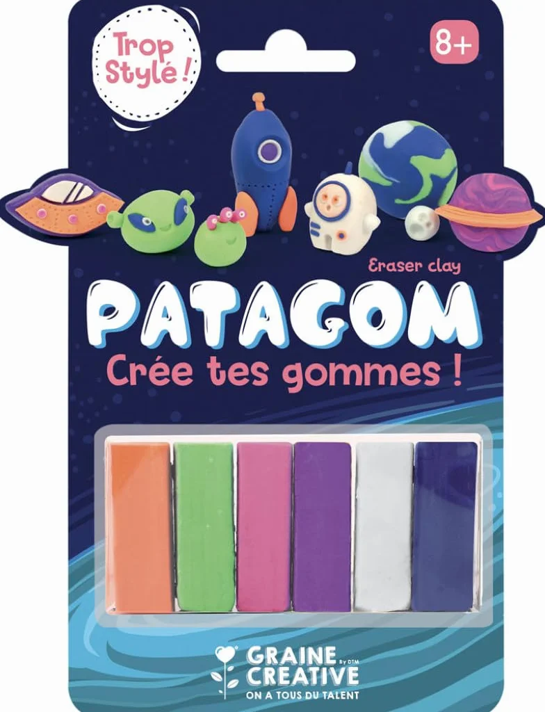 Graine Créative Patagom 6-kolorowa gumka do mazania - kosmos