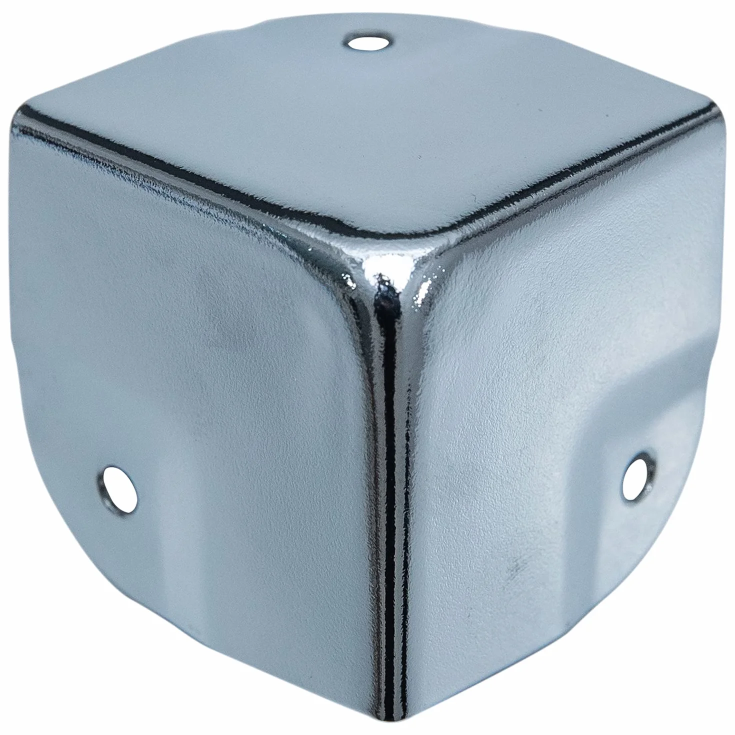 HMF 14966-09 metalowe zabezpieczenie narożników do walizki, 8 sztuk, 40 x 40 x 40 mm, kolor srebrny, ocynkowany