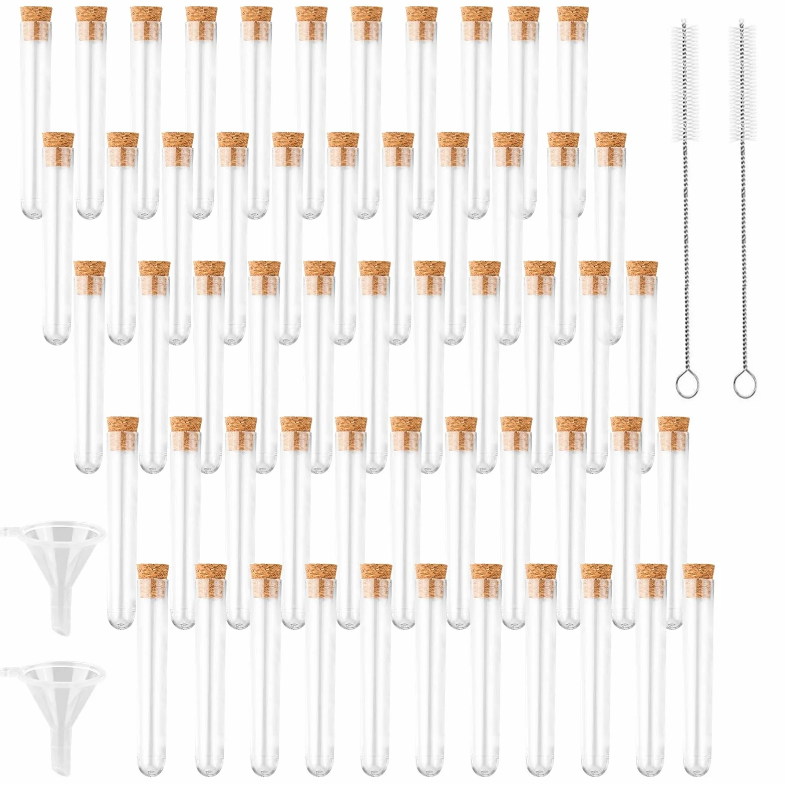 Probówki z korkiem 12x75 mm 5 ml z tworzywa sztucznego do laboratorium 55 sztuk