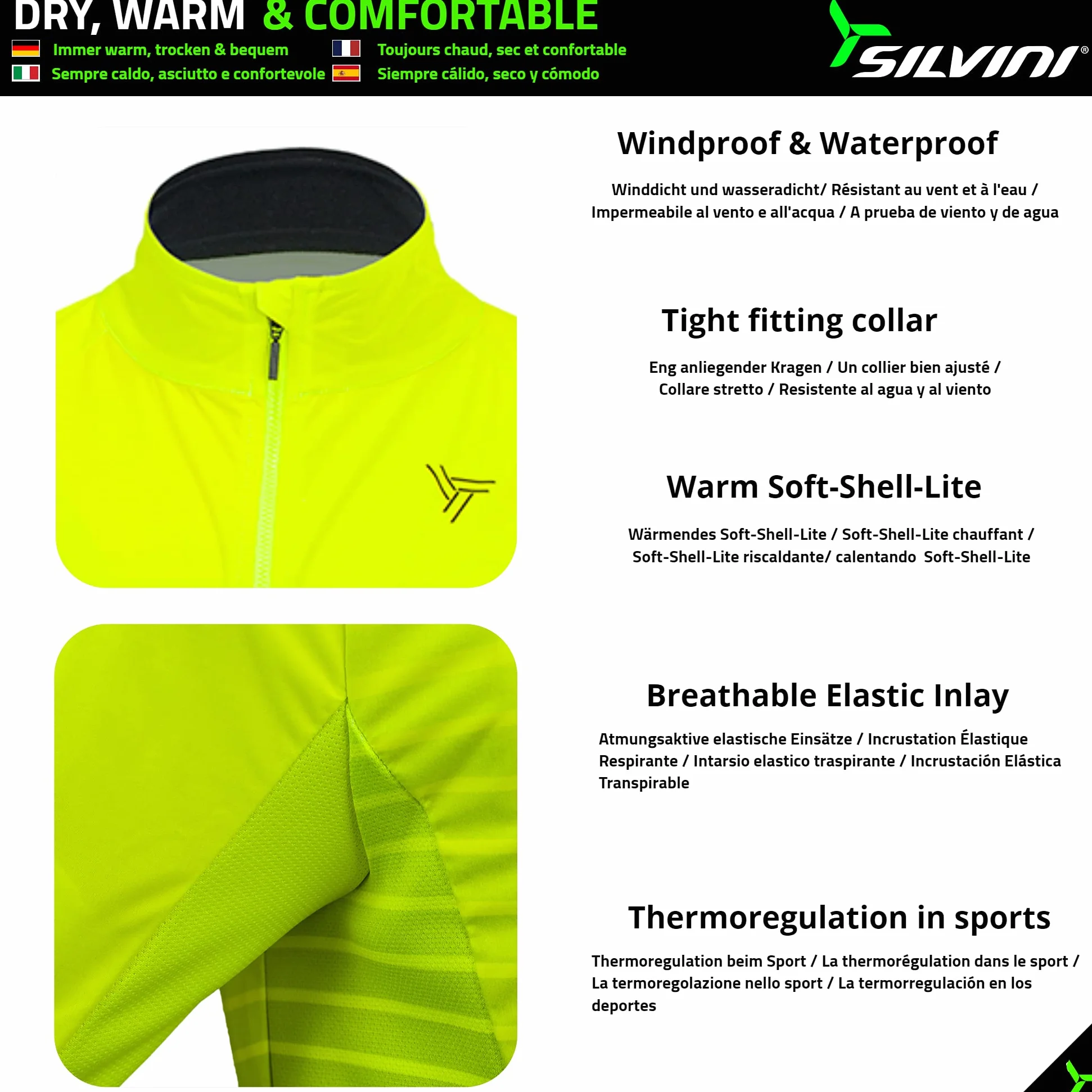 SILVINI Parina lekka, wodoszczelna kurtka rowerowa, męska, wodoszczelna, oddychająca, wodoszczelna, oddychająca, MTB, męska, wiatrówka, rower męski