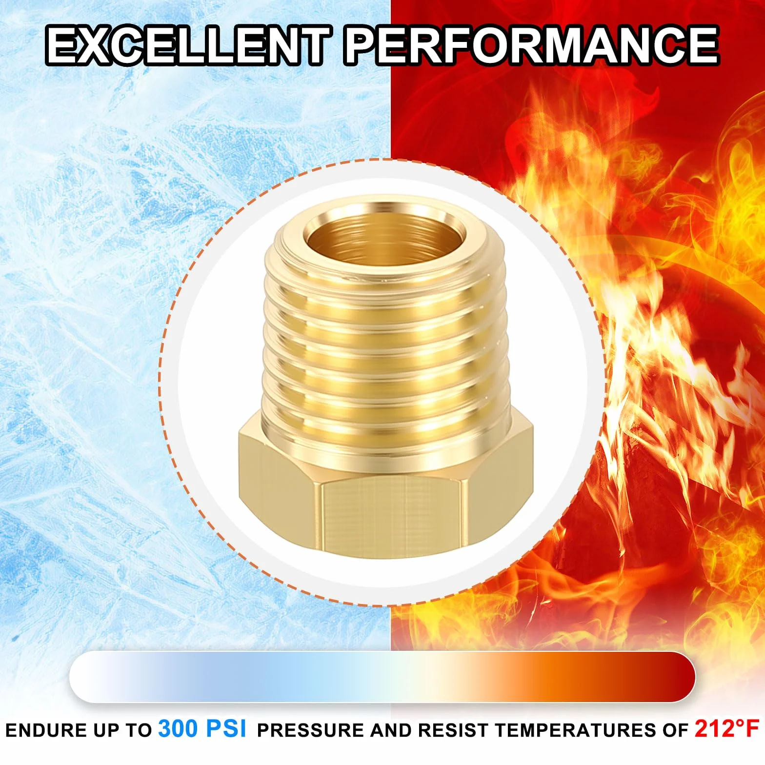 4-pak adapterów męskich na żeńskich, 1/10.2 cm MNPT x 1/20.3 cm FNPT