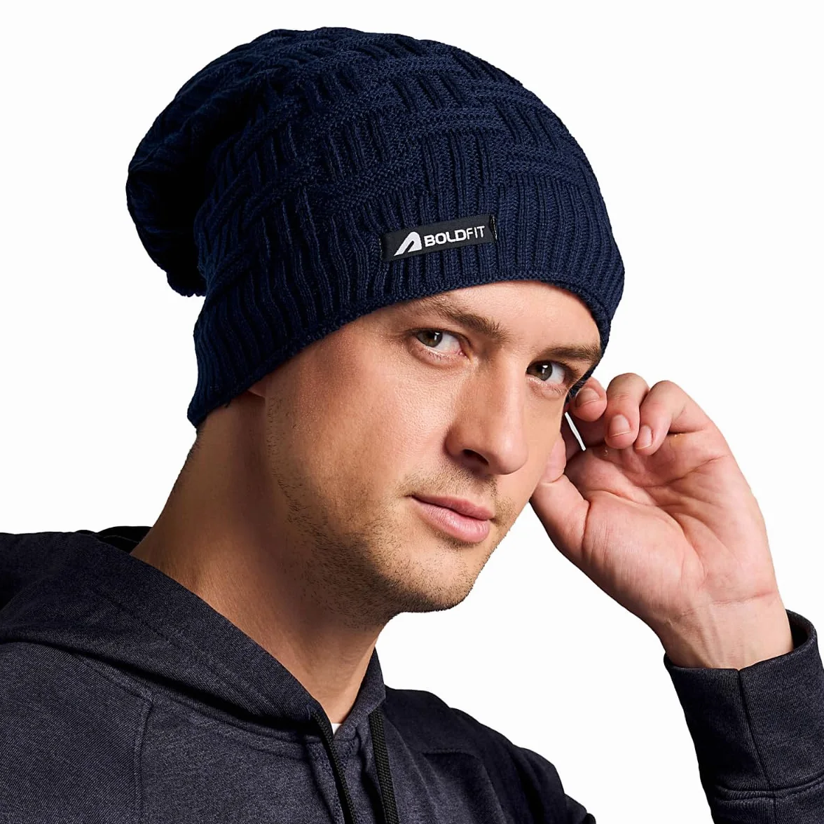 Boldfit Wełniana czapka dla mężczyzn i kobiet wełniana czapka zimowa dla mężczyzn i kobiet do odzieży termicznej stylowe czapki zimowe dla chłopców i dziewcząt do ciepłego noszenia czapka zimowa męska