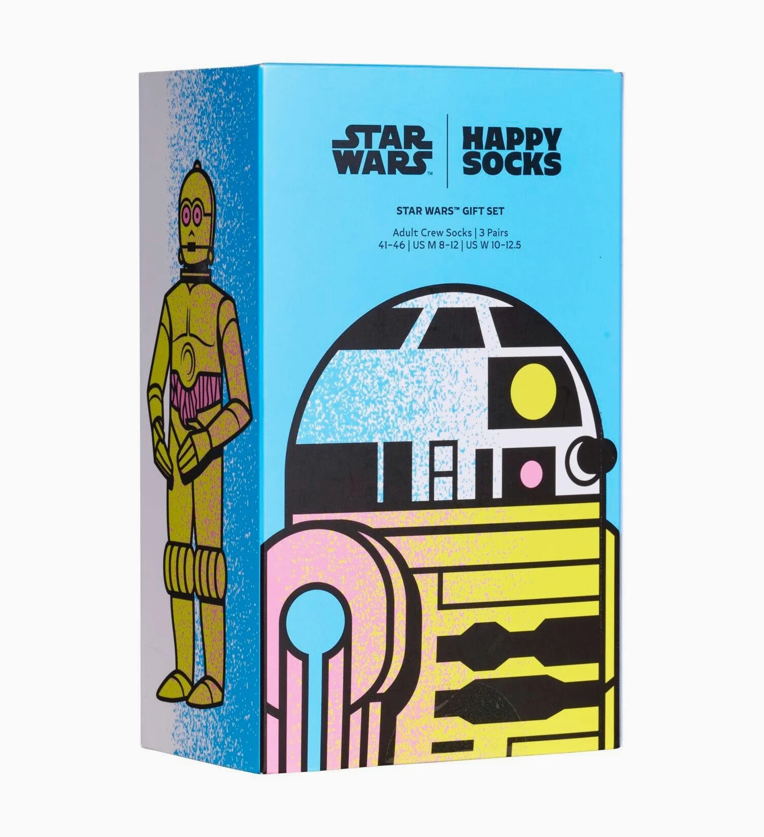 Happy Socks x Star Wars - Skarpetki Zestaw 3 Skarpetek w Pudełku Prezentowym dla Wielkich Fanów Gwiezdnych Wojen - z Wzorami Yody i Dartha Vadera