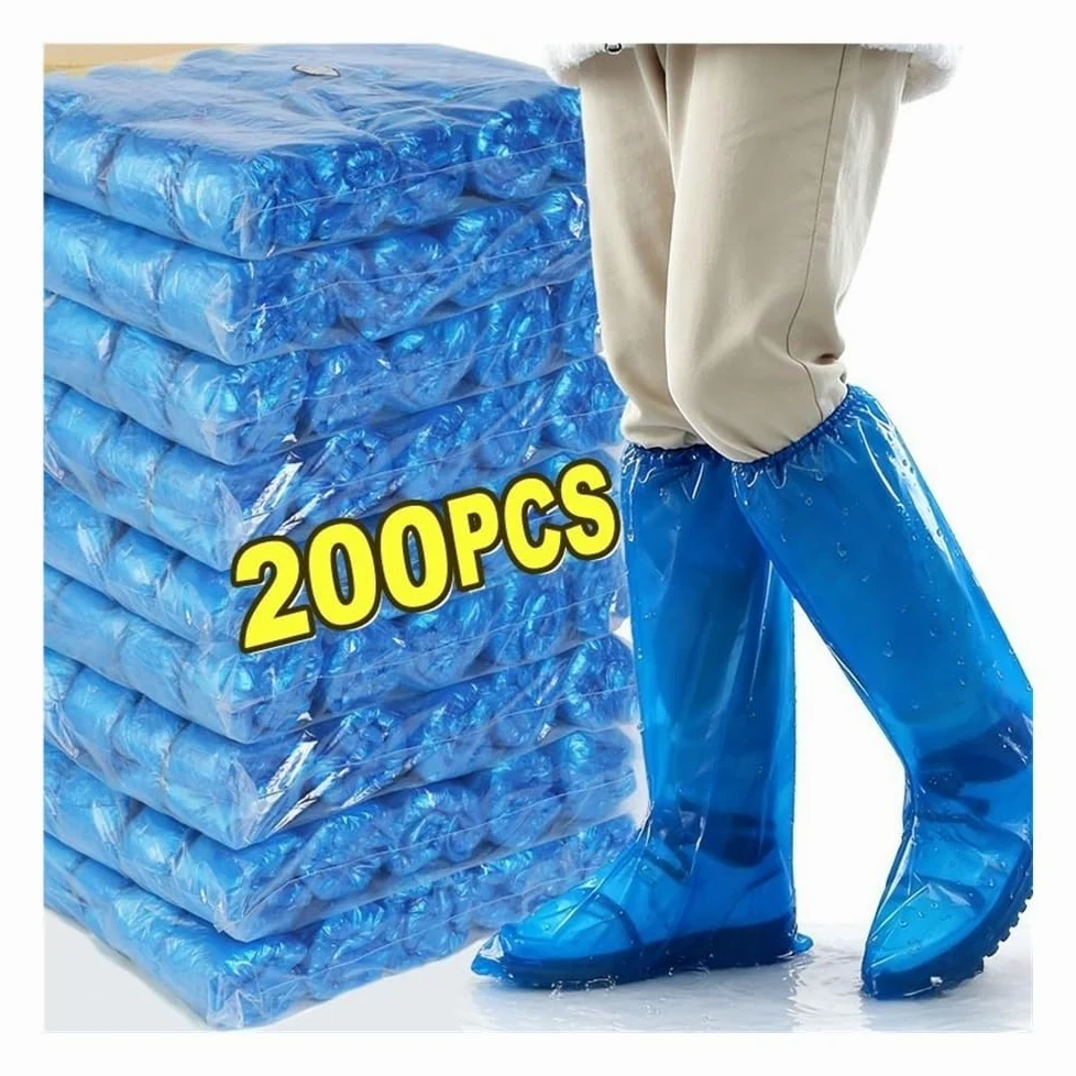 10-200 szt. długich jednorazowych pokrowców na buty wodoodporne antypoślizgowe kalosze unisex
