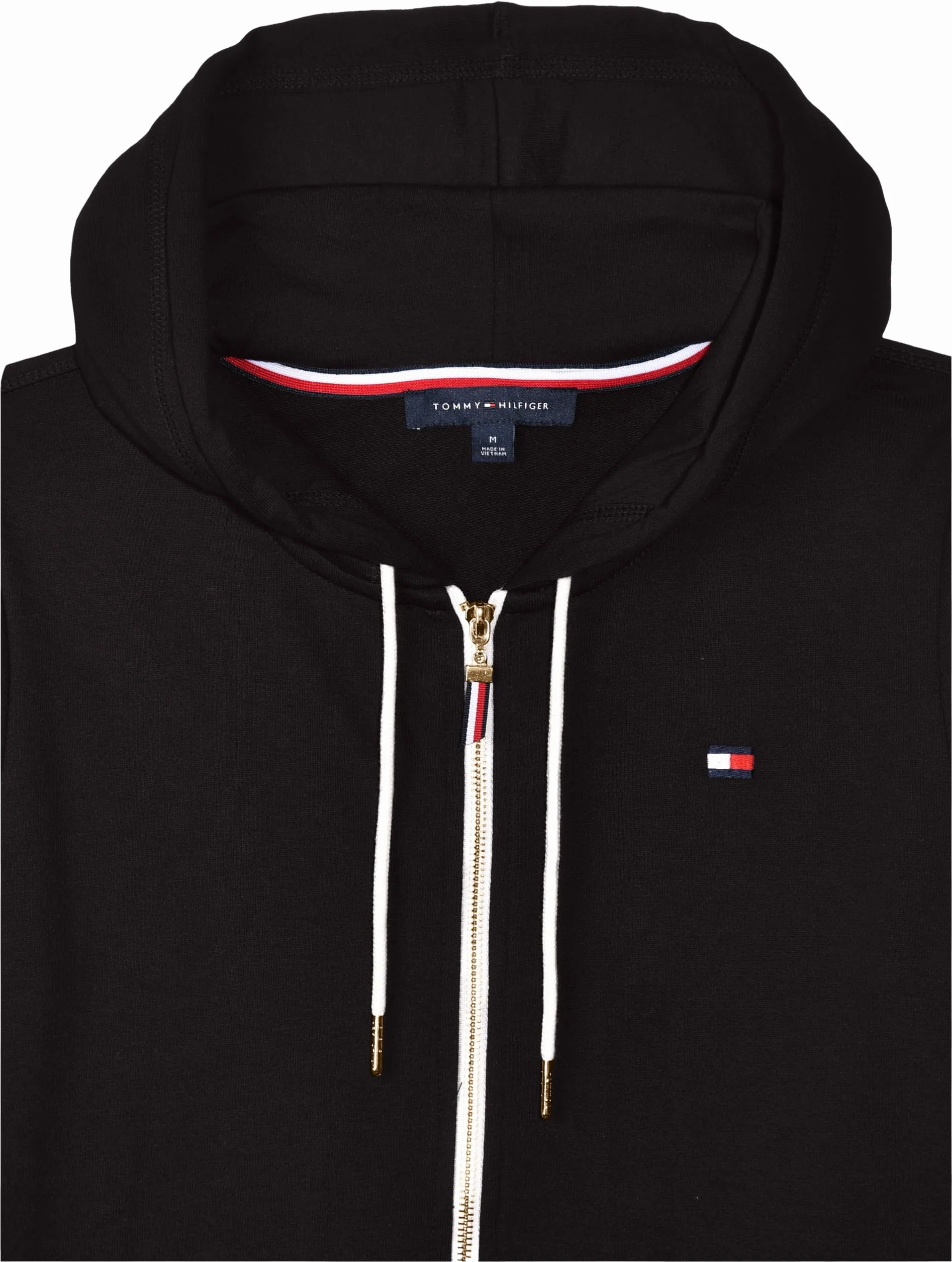 Tommy Hilfiger Damska bluza z kapturem z kontrastowym zamkiem, Czarny, XXL