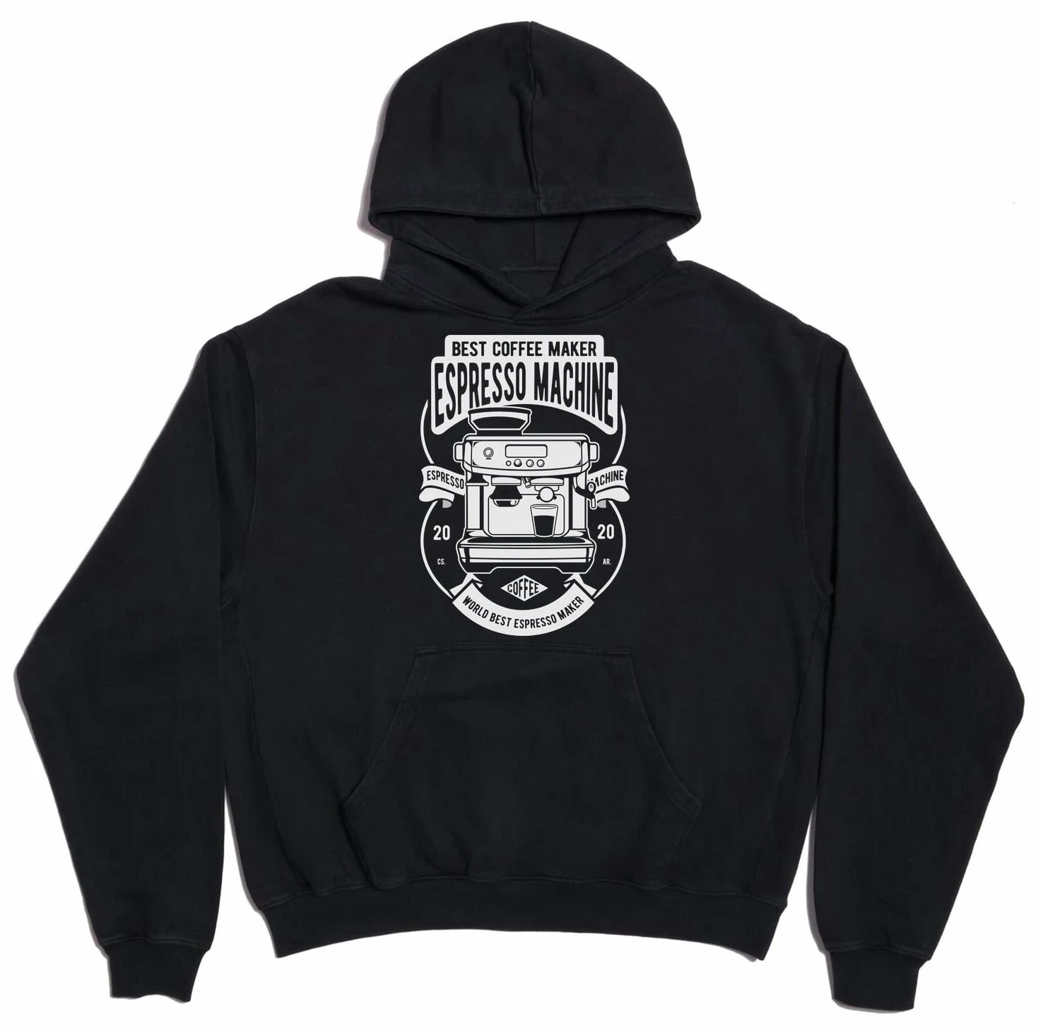 Ekspres do espresso najlepszy ekspres do kawy unisex oversize ciężka mieszanka bawełny bluza z kapturem czarna