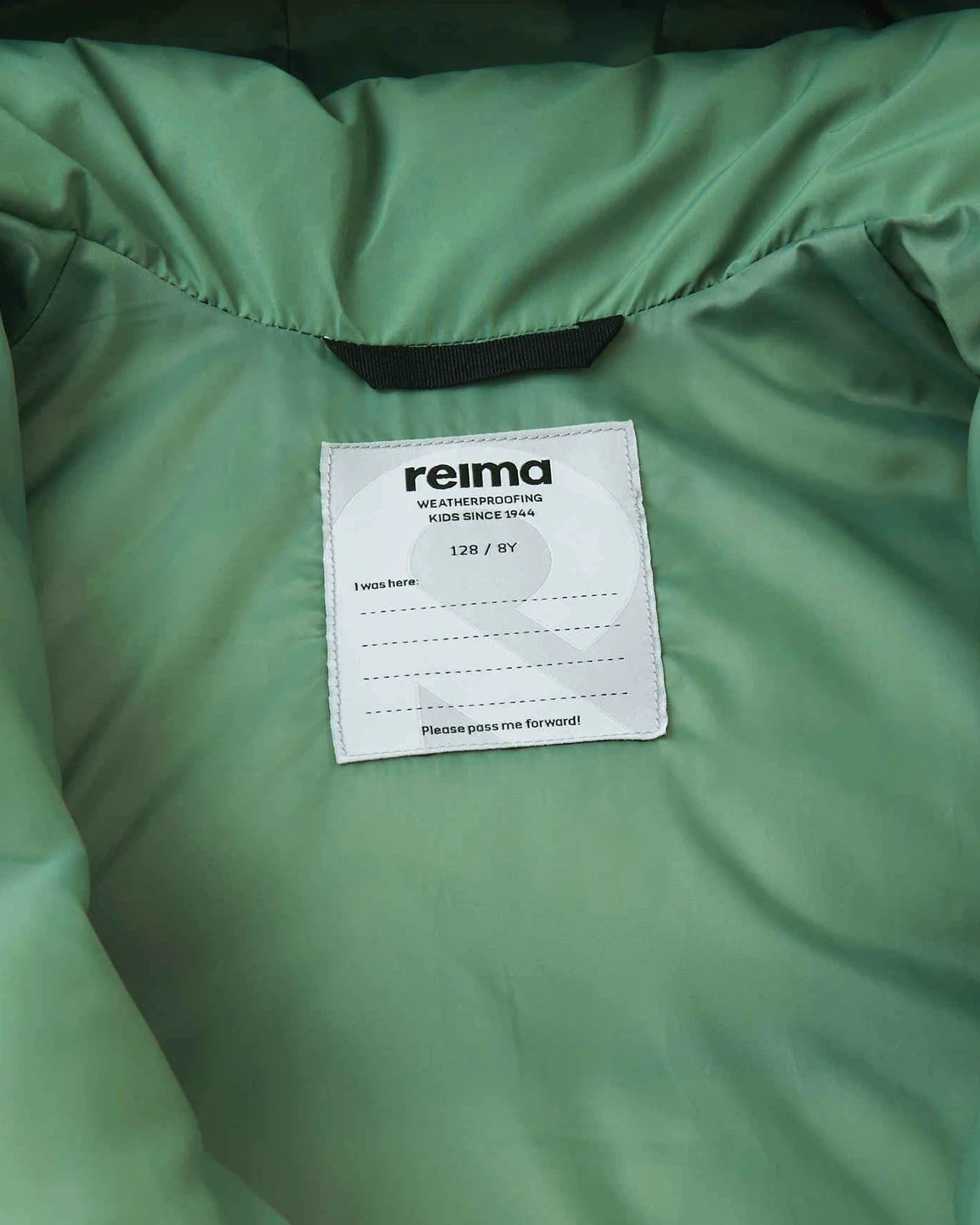 Reima Toukola (5100364A-8680) dziecięca kurtka zimowa, zielona, wodoszczelna, oddychająca, wiatroszczelna, z kapturem, ciepła, wygodna, 140