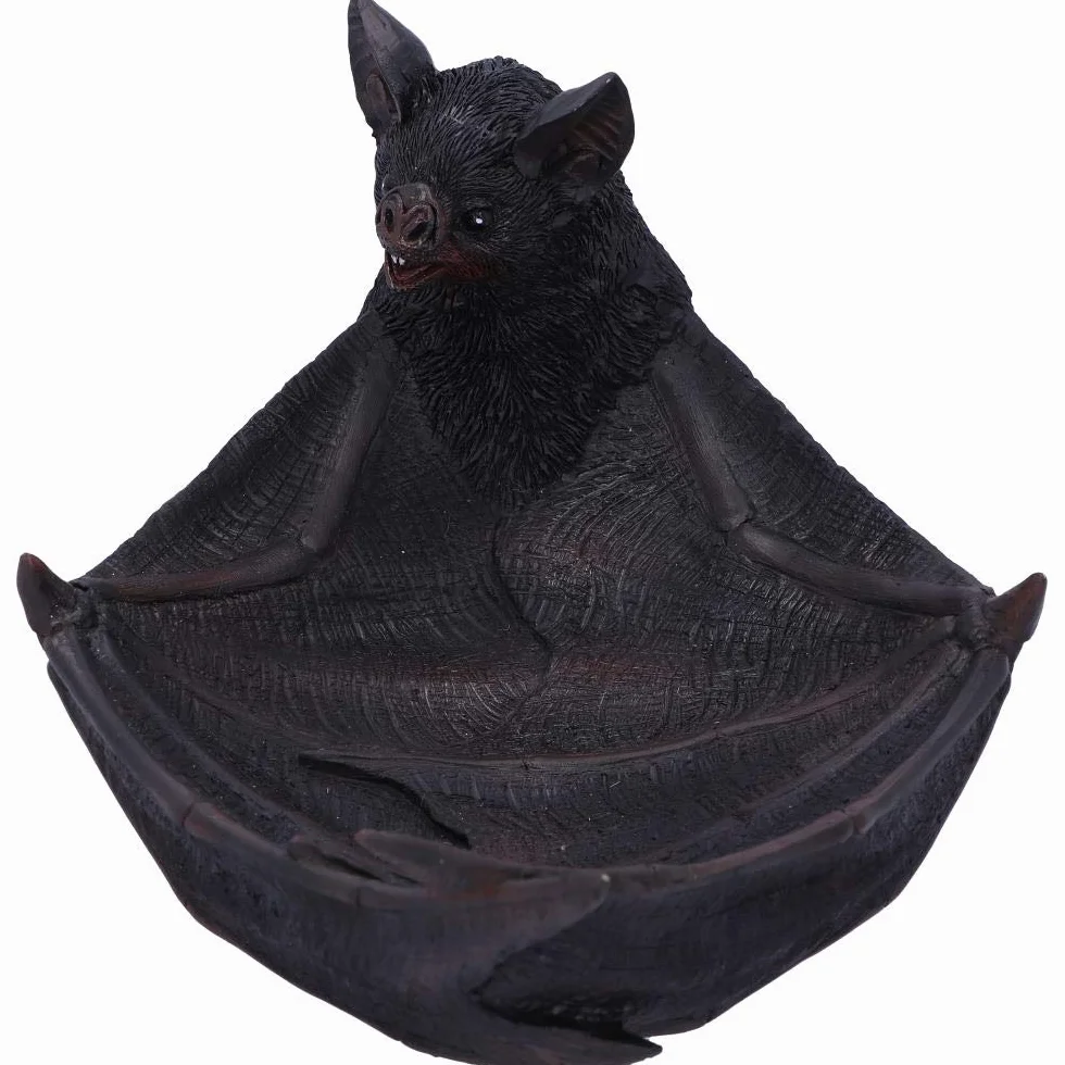 Nemesis Now Winged Watcher Bat uchwyt na drobiazgi, naczynie na biżuterię, żywica poliestrowa, czarny