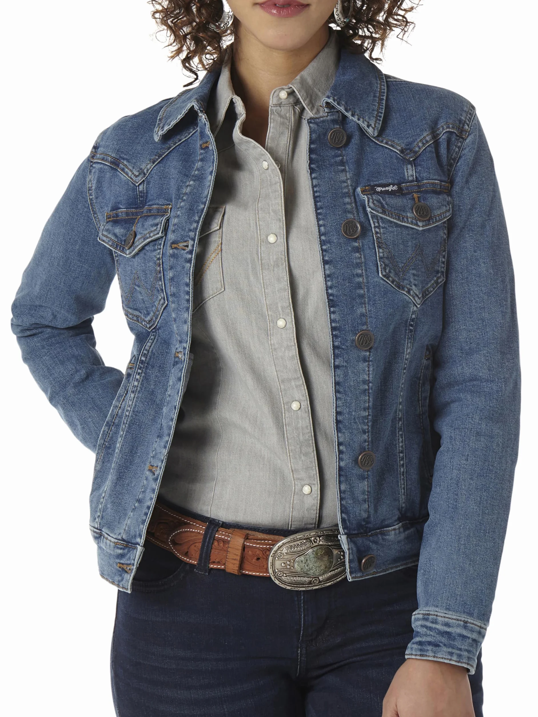 Wrangler Kurtka jeansowa Western Kobiety Western Denim Jacket