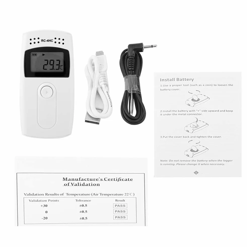Precyzyjny rejestrator danych temperatury i wilgotności USB Wyświetlacz LCD Termometr Rejestrator temperatury Wskaźnik rejestrowania temperatury