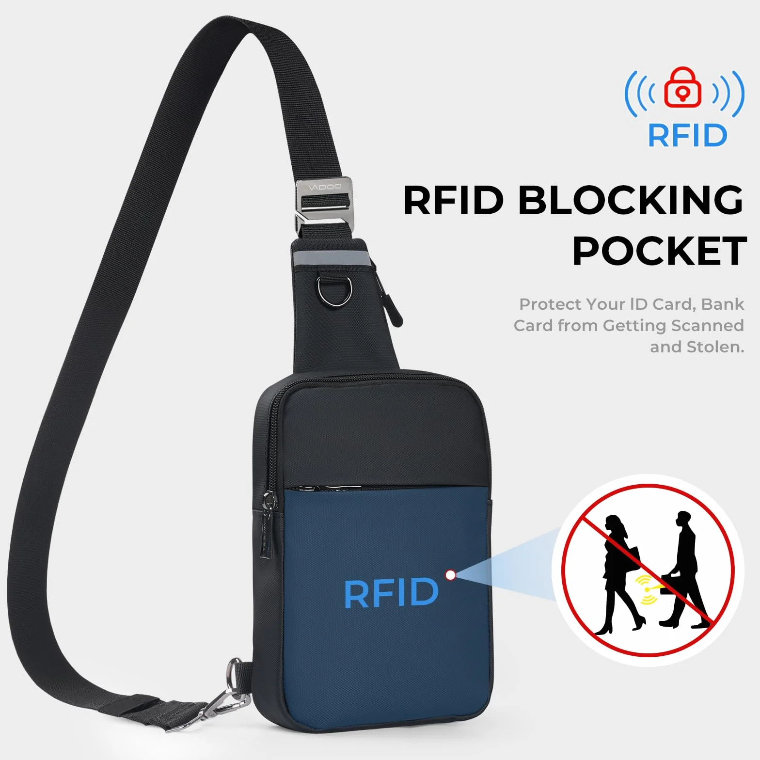 wodoodporna torba na ramię z kieszenią RFID na telefon