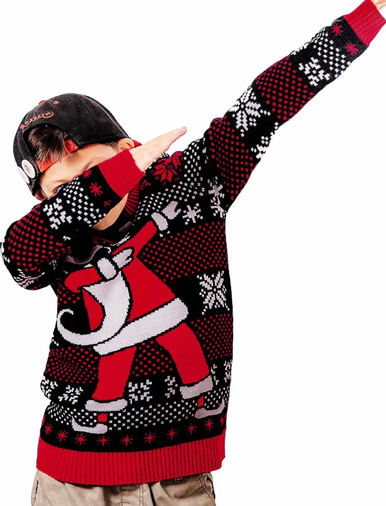 Sweter bożonarodzeniowy dla dzieci Dab Ugly, dzianina wielokolorowa 158