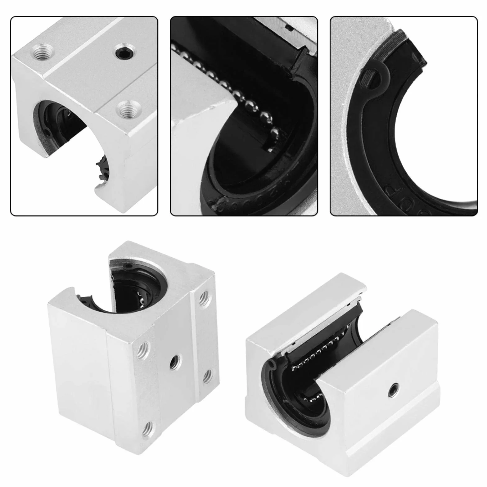 Bloki liniowe 4 szt. SBR20UU blok przesuwny do drukarki 3D cz??ci CNC 20 * 39 * 11 mm aluminiowy pr?t wa?u