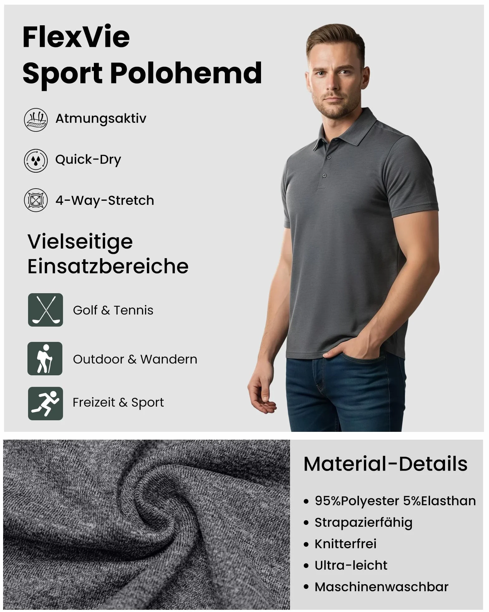 Męska koszulka polo oliwkowa zieleń oddychająca szybkoschnąca regular fit