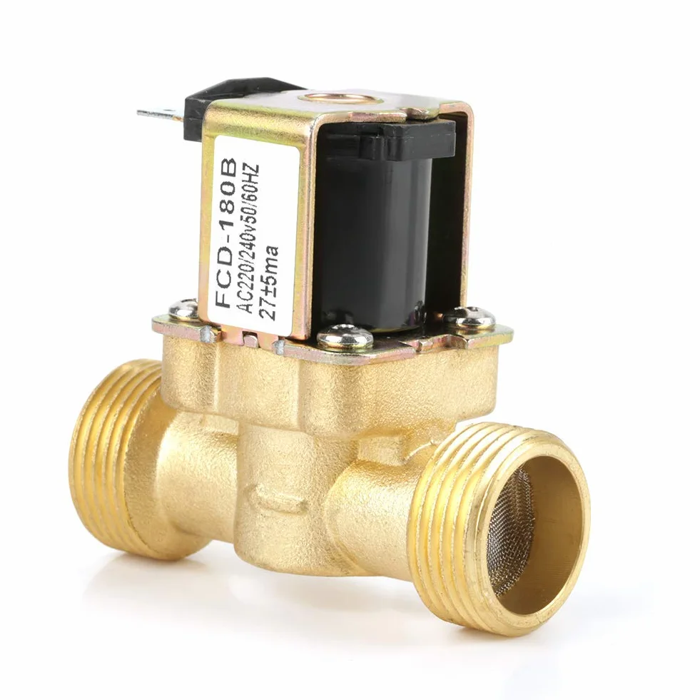 FCD-180B Elektrozawór Mosiężny normalnie zamknięty, 220/240V, 4 AC, 2 sposoby wlotu wody