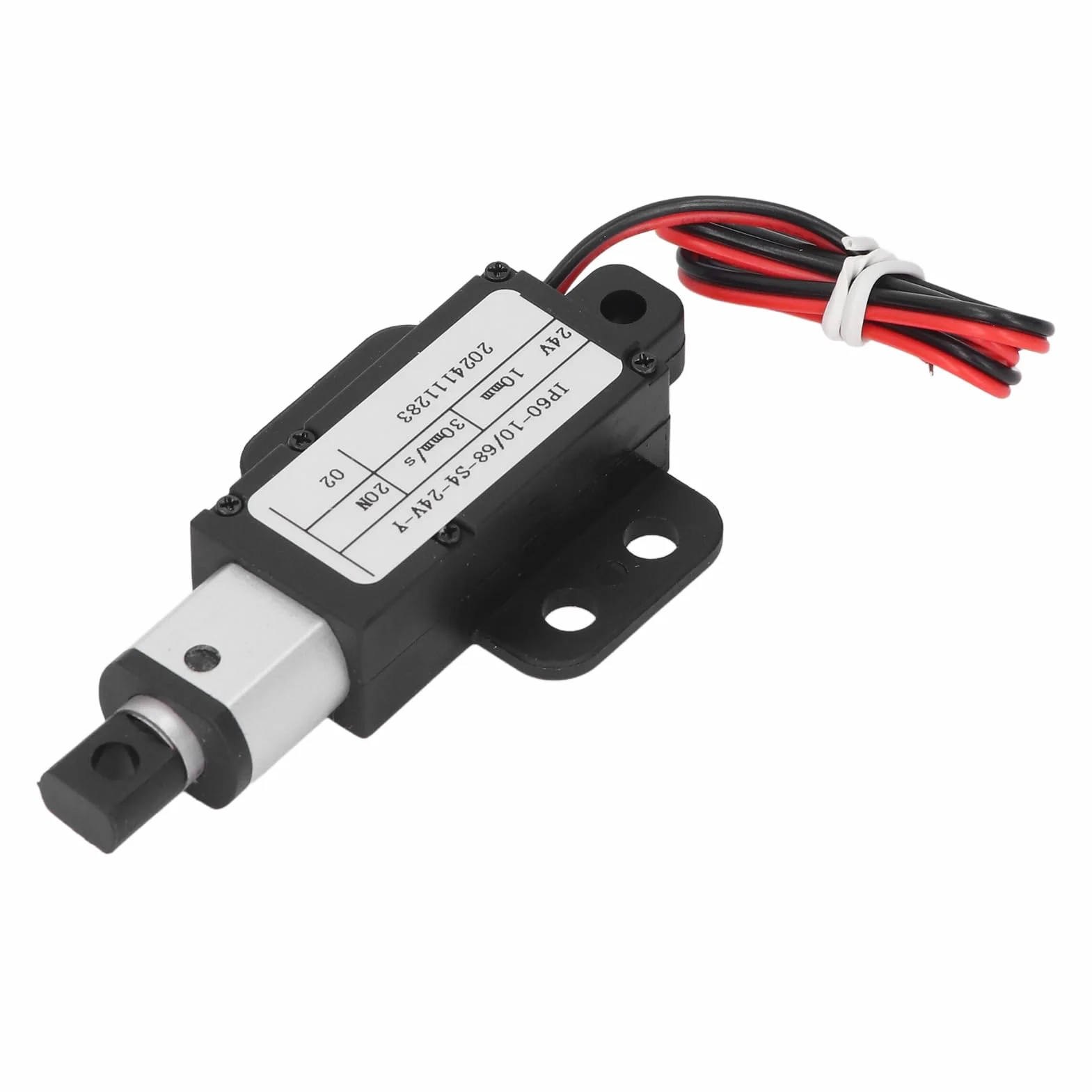 Eujgoov Mini Elektryczny Siłownik Liniowy, Konstrukcja Aluminiowa, Zabezpieczenie Nadprądowe, Skok 10 Mm, Idealny do Maszyn Przemysłowych i Automatyki Domowej