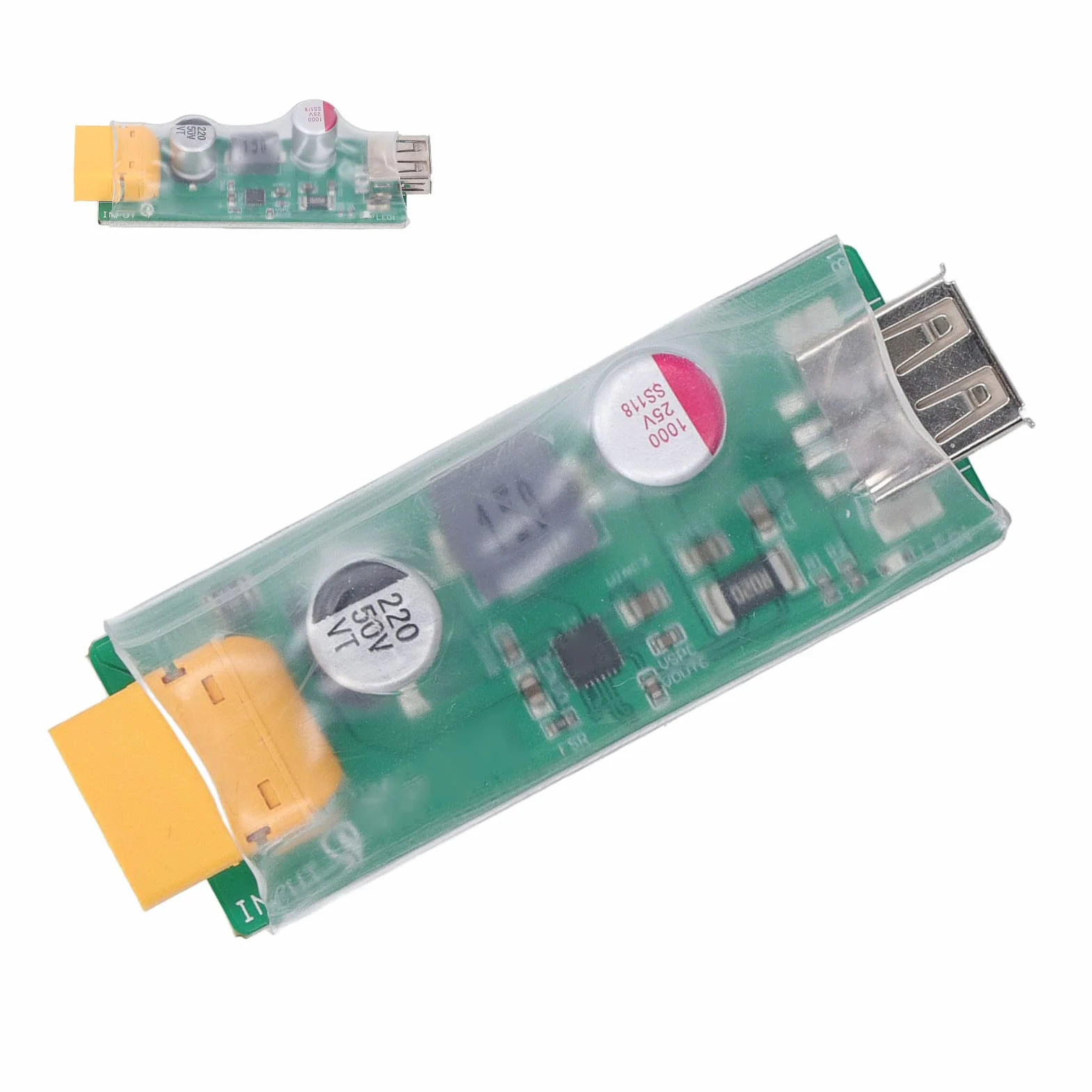 Konwerter ładowania XT60 na USB Multi Protection Round Hole3 Interfejsy Plug and Play Materiał PCB Moduł Konwersji ładowania USB dla Prawie Wszystkich urządzeń Elektronicznych