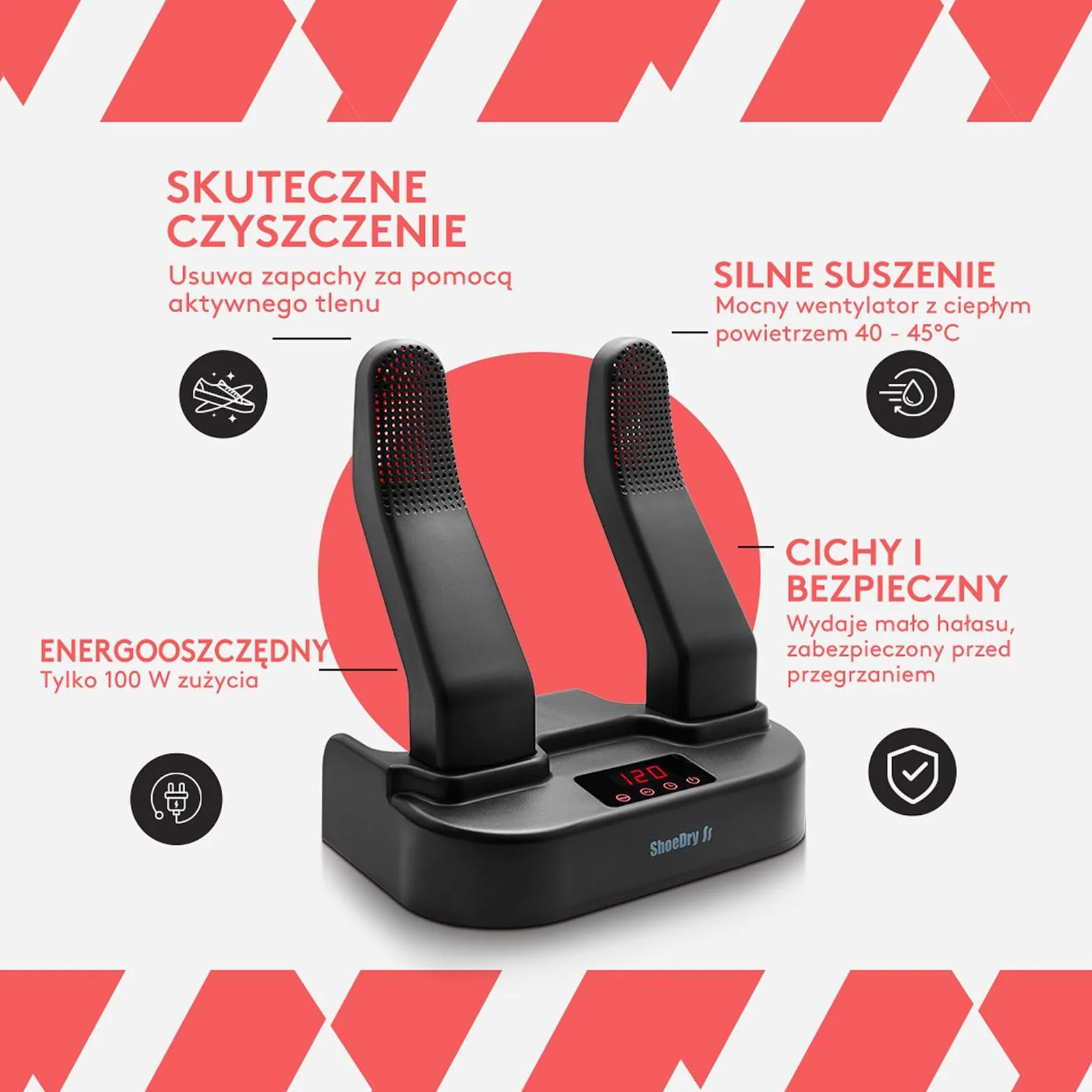 ShoeDry Ozone suszarka i odświeżacz do butów - suszarka do butów - suszarka do butów narciarskich - suszarka do butów