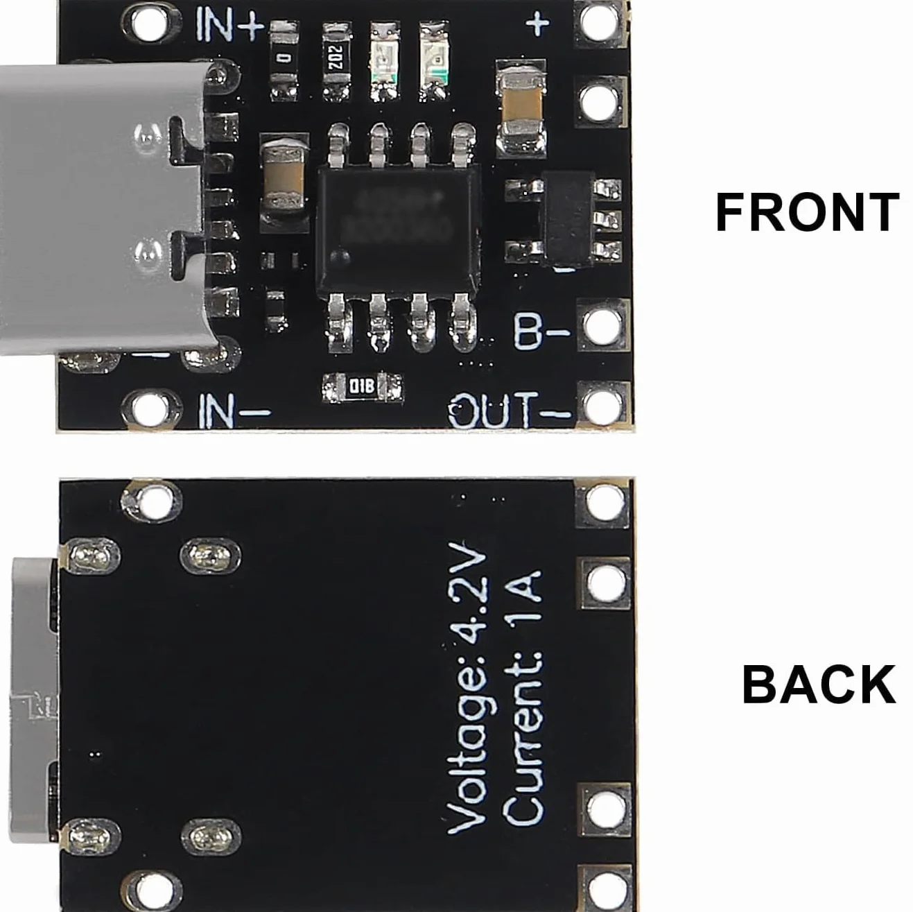 RUNCCI-YUN 5 szt. TP4057 USB C litowa ładowarka 1 A 3,7 V z ochroną USB C akumulator litowo-jonowy płytka ładująca