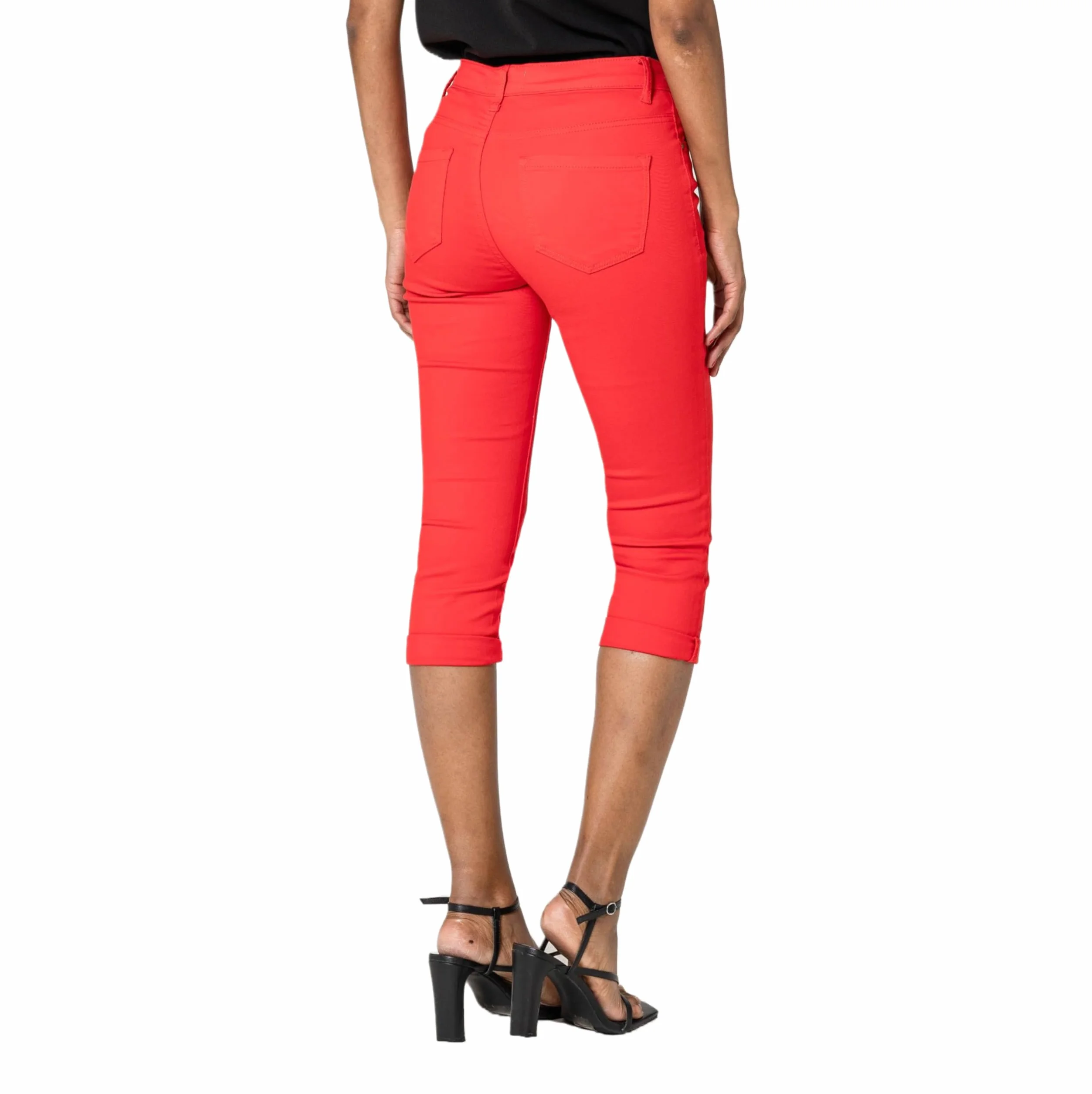 Nina Carter P230 damskie spodnie dżinsowe Capri Skinny Fit High Waist