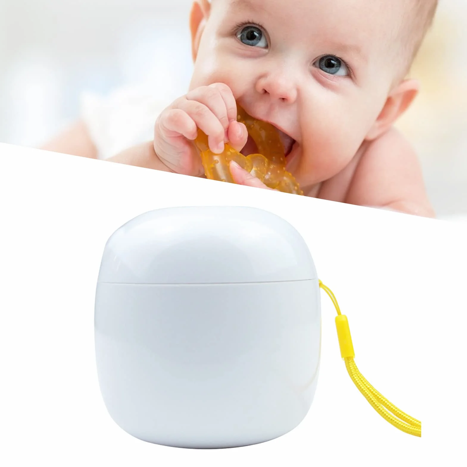 Sterylizator Smoczka, Przenośny Mini Dezynfektor Smoczków dla Niemowląt ze światłem UV Wysoka wydajność Długi Czas Czuwania Akumulator UV Smoczek Sterylizacja Box Dezynfekator (Biały)
