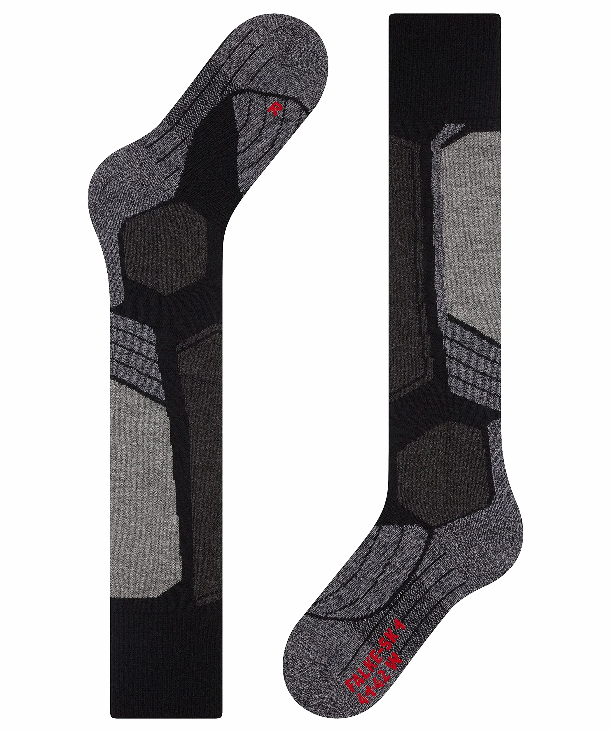 FALKE Kobiety Skarpety narciarskie SK1 Comfort W Kh Wełna Jedwab ciepłe grube 1 Para, Czarny Black-Mix 3010, 39-40