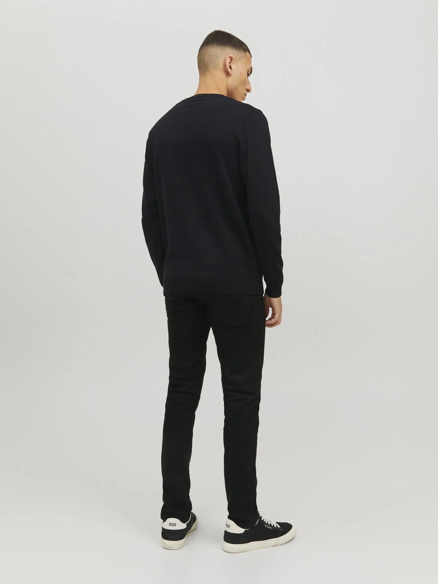 JACK & JONES Jjebasic Knit Crew Neck Sweter Mężczyźni Czarny XXL