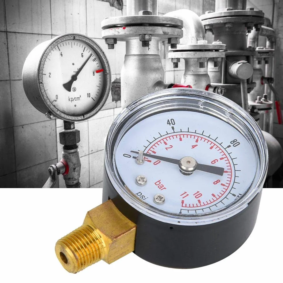 Manometr mechaniczny, manometr 1/8 cala BSPT do oleju i wody (0-160psi,0-11bar)