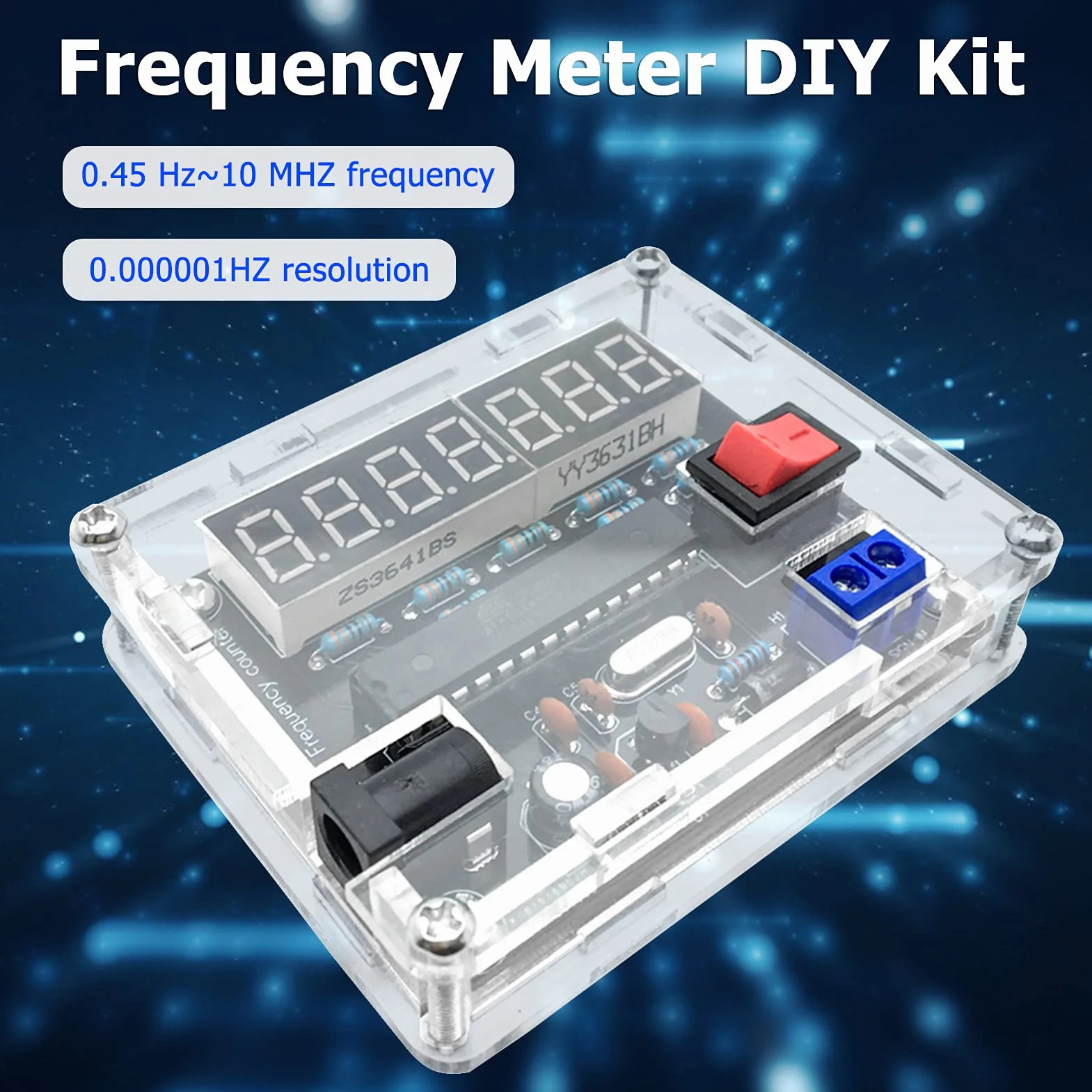 Zestaw liczników częstotliwości DIY, miernik częstotliwości 0,45 Hz-10 MHz, licznik częstotliwości, cyfrowy miernik częstotliwości VR, zestaw do pomiaru DIY, dla przemysłu domowego