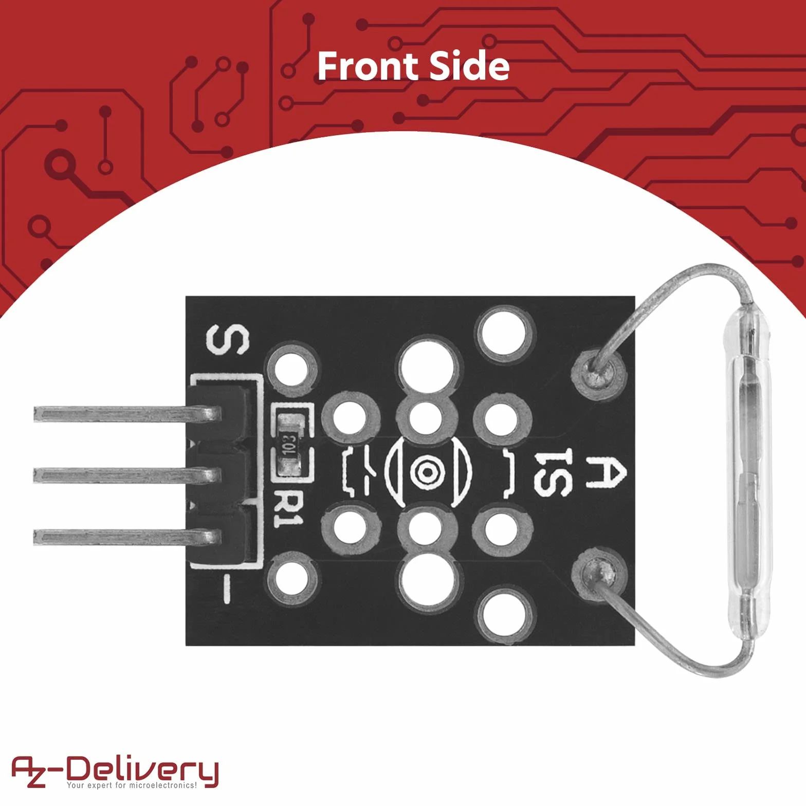 AZDelivery KY-021 Magnes Switch Mini Magnetic Reed Module Sensor kompatybilny z Arduino i Raspberry Pi w tym eBook!