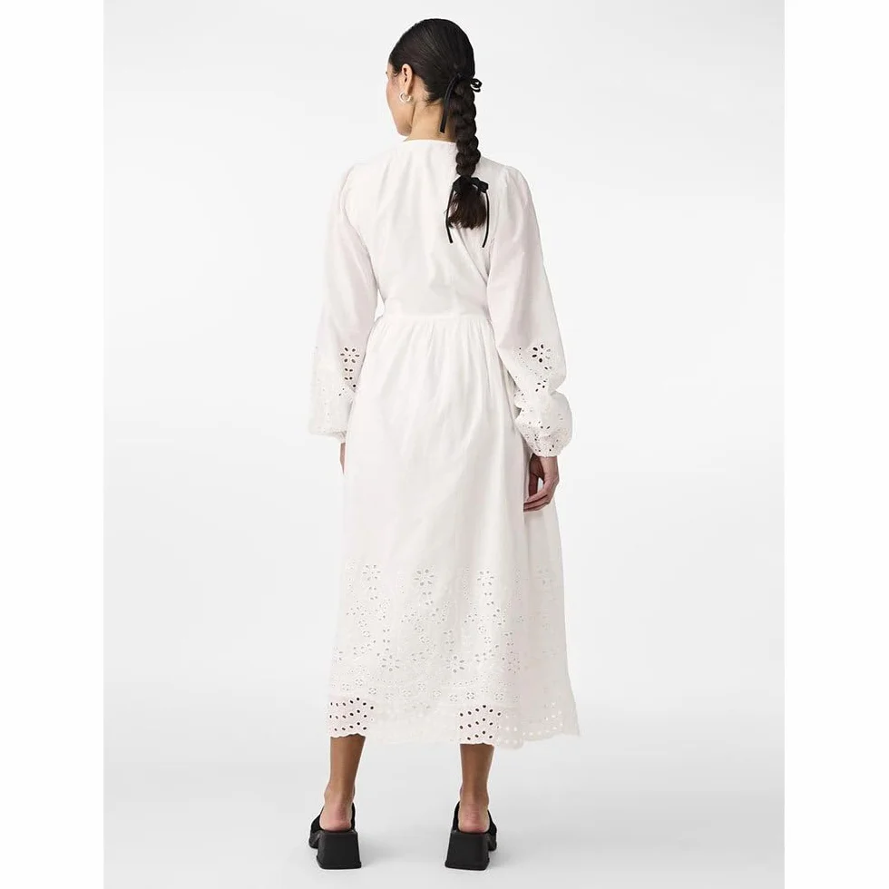 Y.A.S Yasluma Ls Long Wrap Dress S. Noos, Star White, S