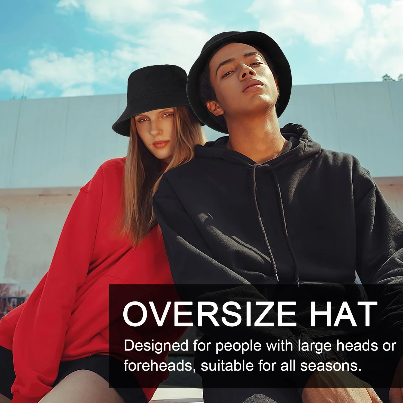 TAGVO XX-duży kapelusz typu bucket unisex, duży, dwustronny, bawełniany kapelusz przeciwsłoneczny, ponadwymiarowa dwustronna ochrona przed promieniowaniem UV, czapka wędkarska na wakacje, wędkowanie