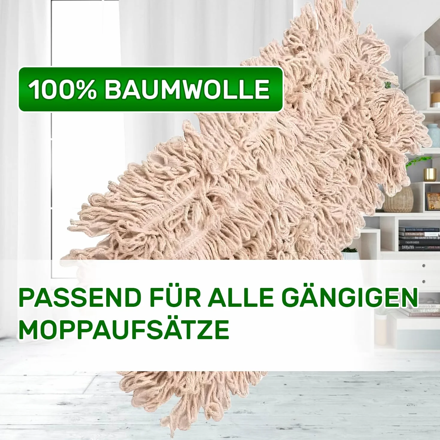 Wymienne głowice mopa wielokrotnego użytku 40 x 12 cm - Wykonane w 100% z wysokiej jakości bawełny - pochłaniają duże ilości wody - Łatwa wymiana - ONIX TECH