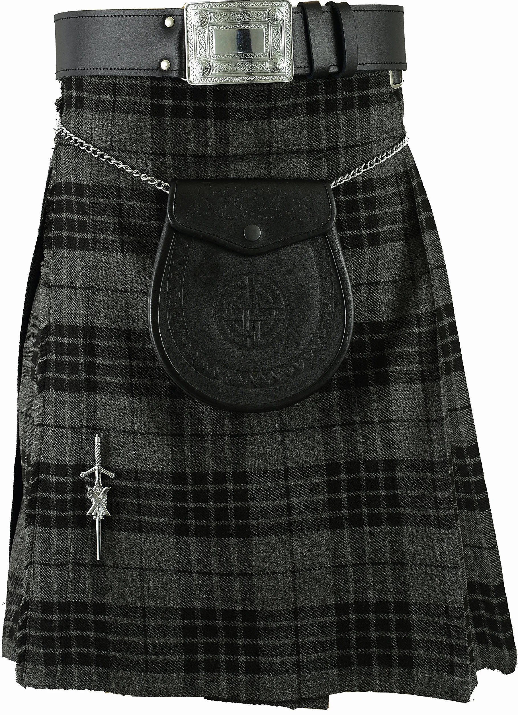 Kilt Hamiltona Grey Tartan Tradycyjny Szkocki Krata Sukienka