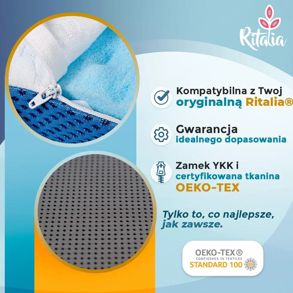 Zapasowa Poszewka na Poduszkę Klin 60x48x30 cm Poduszka NIE jest dołączona Dodatkowa Poszewka z Bambusa OEKO-TEX Nadaje się do Poduszki do Czytania i Poduszki Antyrefluksowej Higieniczny Zamiennik
