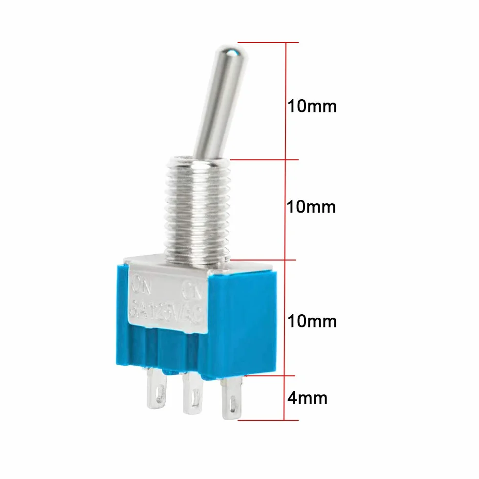 15 sztuk Premium 6A / 125VAC Mini przełącznik przechylający, 3-pinowy ON/ON 2 Pozycja SPDT Przełącznik przechylający, przełącznik przechylający MTS102
