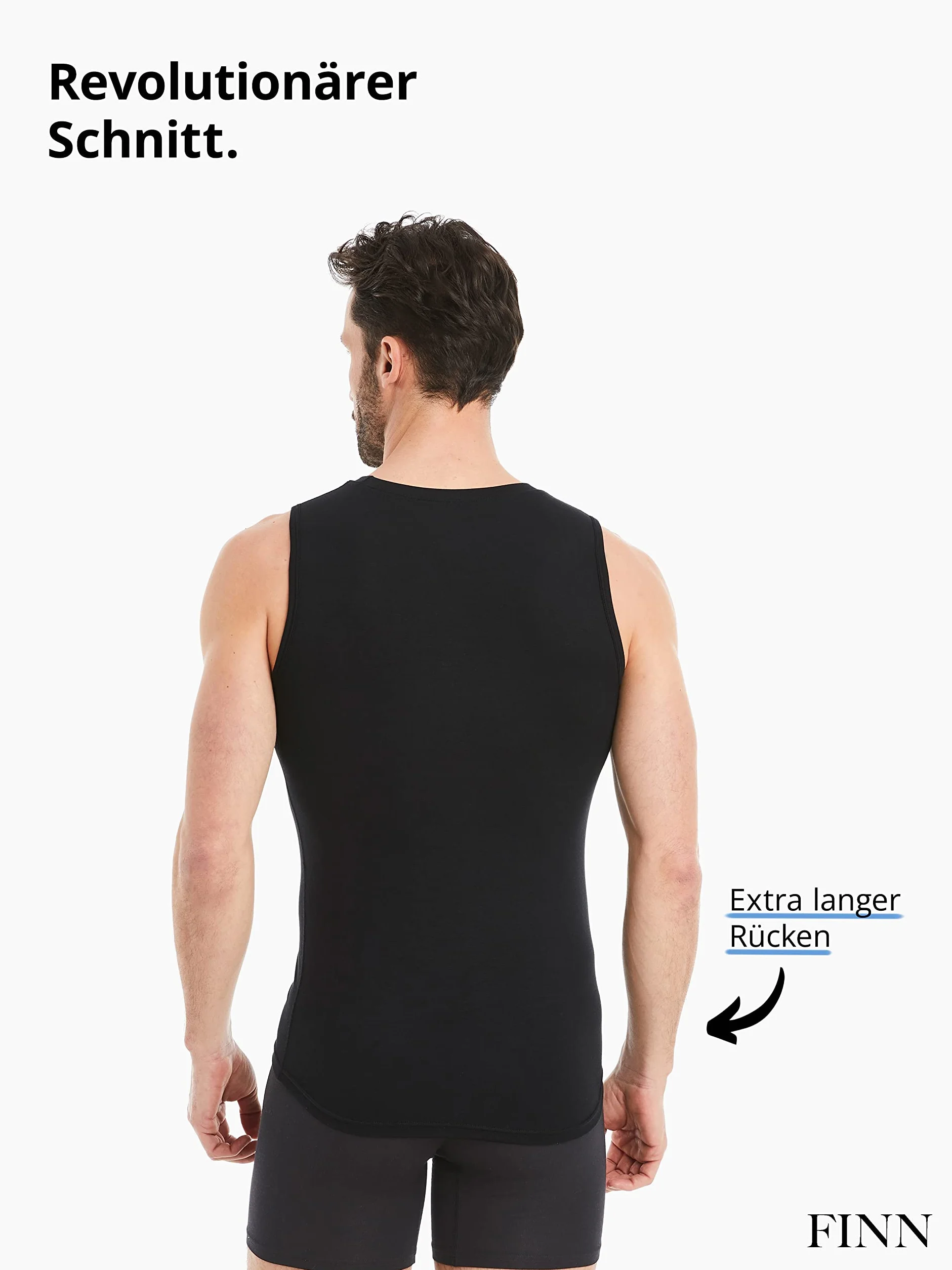 FINN Biznesowy podkoszulek męski bez rękawów z okrągłym dekoltem - podkoszulek męski Tank Top z oryginalnego materiału Lenzing® Modal