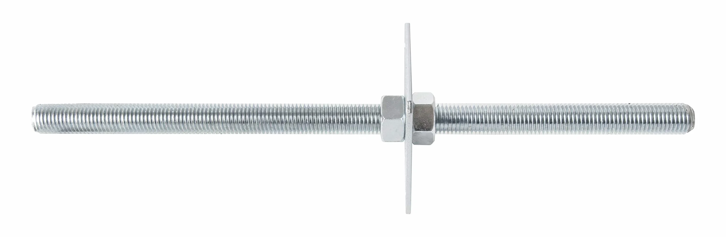 ADGO Podstawa Słupa Kotwa Regulowana Pręt Gwintowany 160 x 500 mm M24, do Betonu Zabetonowania z Regulacją, Blacha Metalowa Srebrna, 1 sztuka