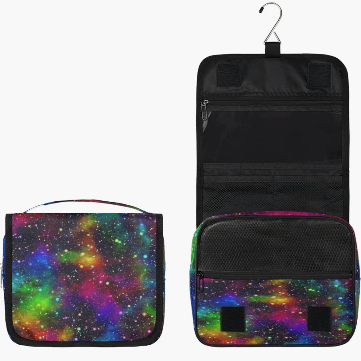 Galaktyka Kolorowa Podróżna Kosmetyczka Abstrakcyjna Galaktyka Mycie Torba Unisex Wiszące przybory toaletowe Kosmetyczka Organizer do makijażu, wielobarwny, Jeden rozmiar