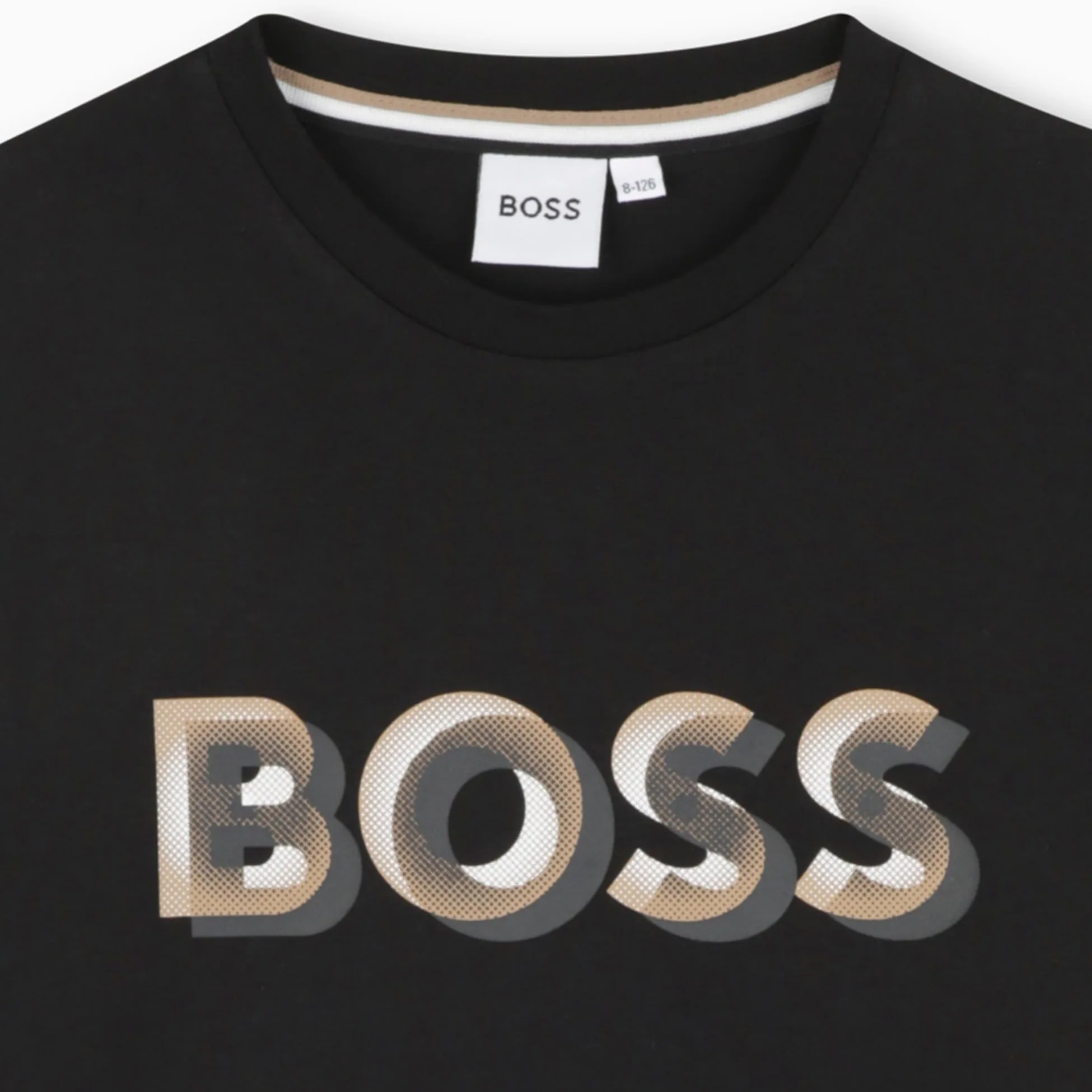 BOSS T-shirt chłopięcy, J52360, Czarny, 6 Lat