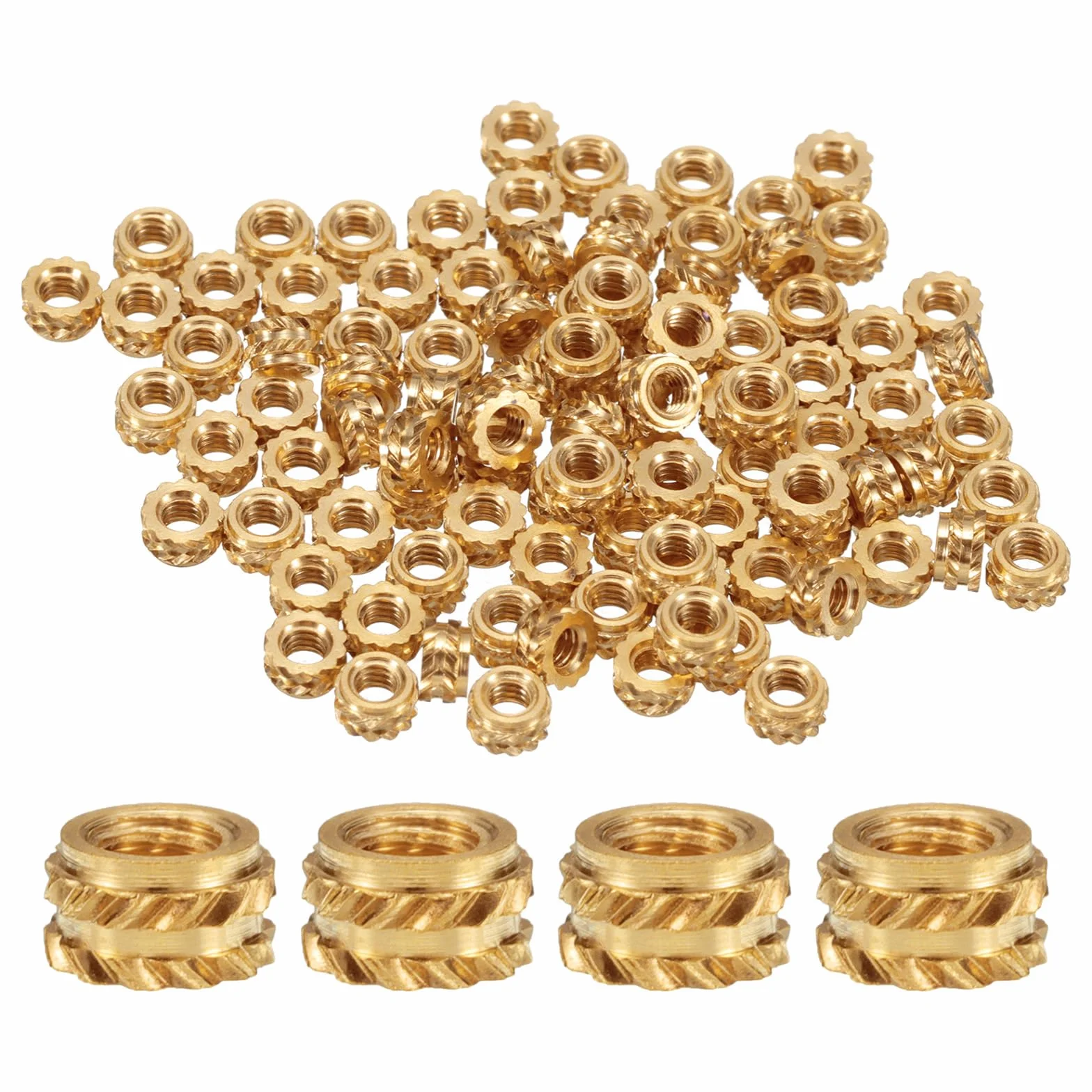 QUARKZMAN Wstawki gwintowane M2 mosiężna wkładka termoosadzona M2 x 2 mm, nakrętki radełkowane OD 3,5 mm, mosiężne nakrętki gwintowane żeńskie, druk 3D