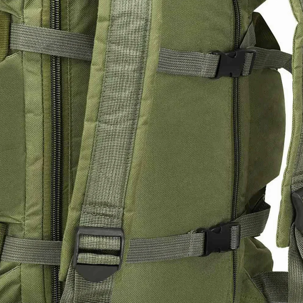 Worek marynarski 3 w 1 w stylu wojskowym, 45 l, oliwkowo-zielony, wodoodporny, torba sportowa, na kemping, wędrówki, do aktywności na świeżym powietrzu, lekka, składana, z paskiem do noszenia