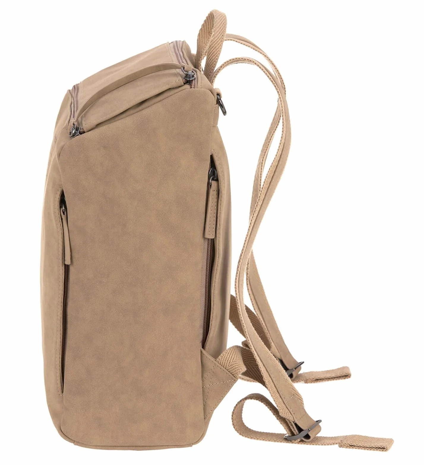 LÄSSIG Plecak do przewijania dla niemowląt, torba do przewijania ze skóry wegańskiej/Tender Backpack Camel, 1 sztuka (1 opakowanie)