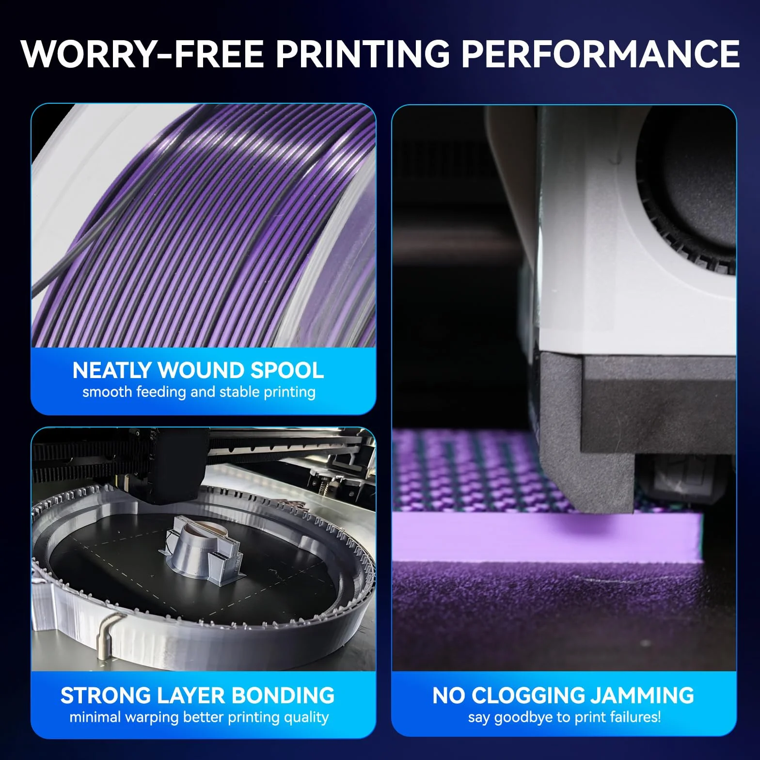 JAYO Filament PLA SILK 1,75 mm 1,1 KG, podwójny kolor filament jedwabny PLA niebieski+zielony, błyszcząca jedwabista powierzchnia, zmiana koloru 360°, dokładność +/-0,02 mm, kompatybilny ze wszystkimi